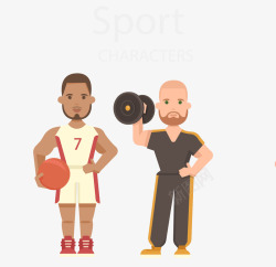 卡通体育人物黑人白人体育人物高清图片
