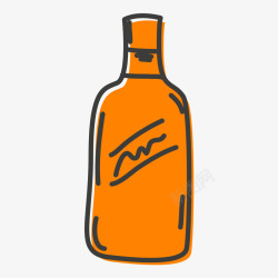 线描红酒瓶酒瓶高清图片