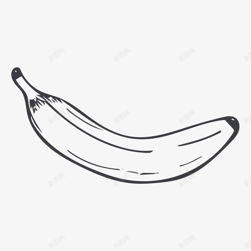 手绘香蕉图标png_新图网 https://ixintu.com 手绘画 水果 矢量装饰 装饰 香蕉