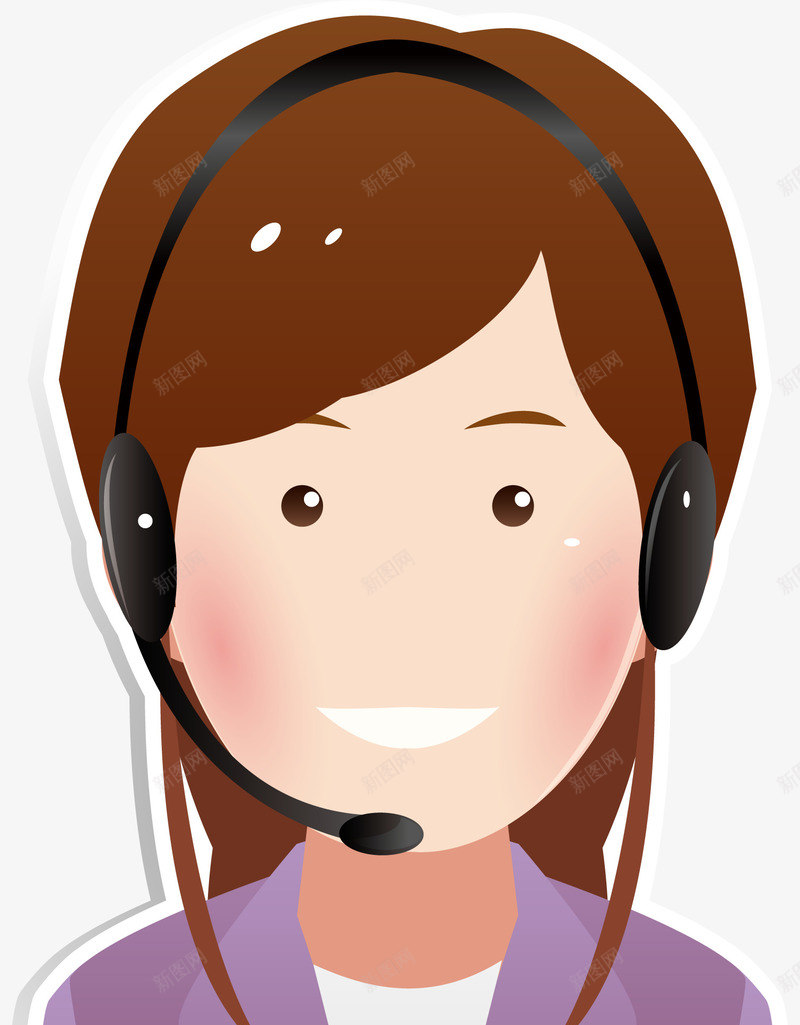 女客服人员png免抠素材_新图网 https://ixintu.com 人员 人物形象 女人 客服 服务 沟通 网购 耳机 职业