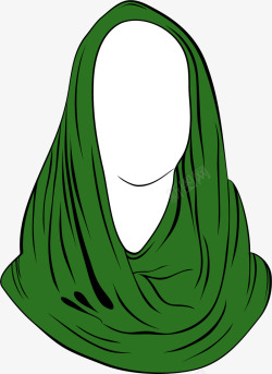 花哨的围巾镂空绿色卡通围巾高清图片