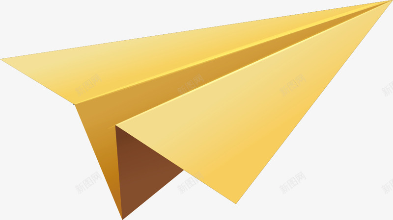 纸飞机png免抠素材_新图网 https://ixintu.com 黄色折纸纸飞机