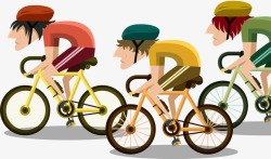 骑自行车比赛矢量图素材