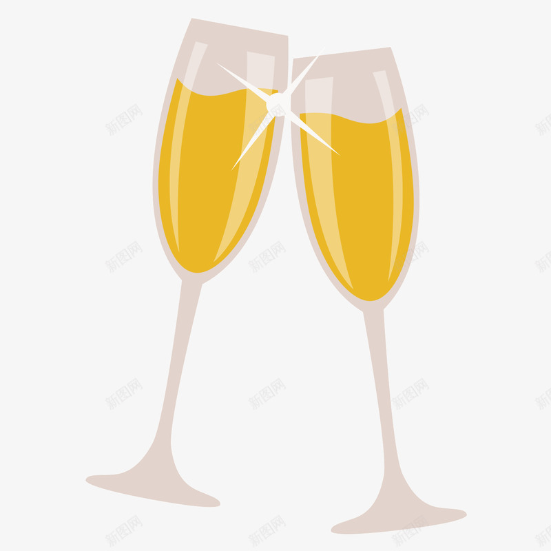 酒杯psd免抠素材_新图网 https://ixintu.com 扁平化 碰杯 素材 酒杯