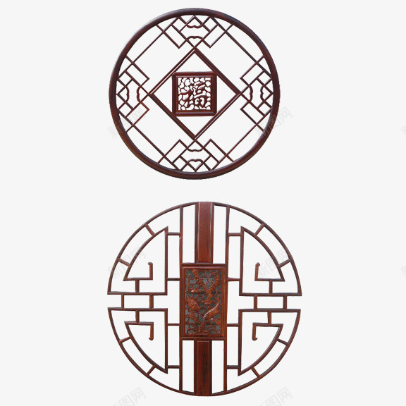 传统古建筑装饰png免抠素材_新图网 https://ixintu.com 古建筑 圆形 装饰 褐色 镂空 雕刻