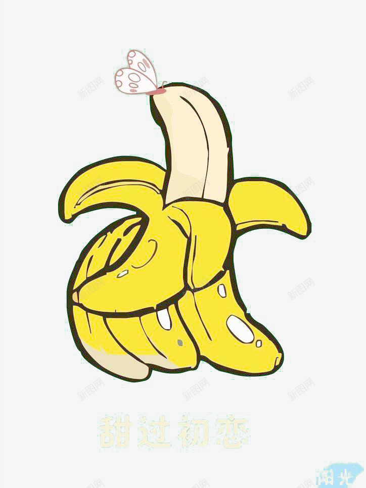 卡通新鲜香蕉元素png免抠素材_新图网 https://ixintu.com 元素 卡通 手绘 新鲜 香蕉