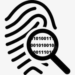 指纹放大镜片指纹搜索符号的秘密服务的调查图标高清图片