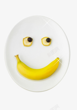 盘子香蕉人脸素材