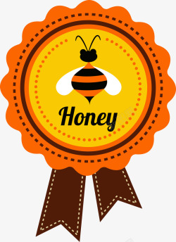 甜蜜蜂蜜卡通蜂蜜徽章高清图片