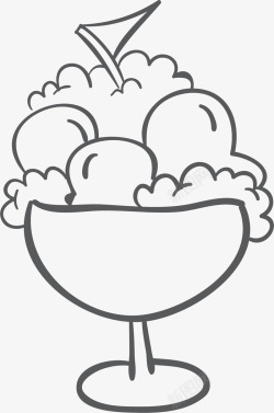 鸡尾酒杯子线稿杯子冰淇淋矢量图图标高清图片