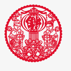 年画花纹窗花高清图片
