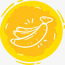 白色画画设计夏季手绘白色香蕉高清图片