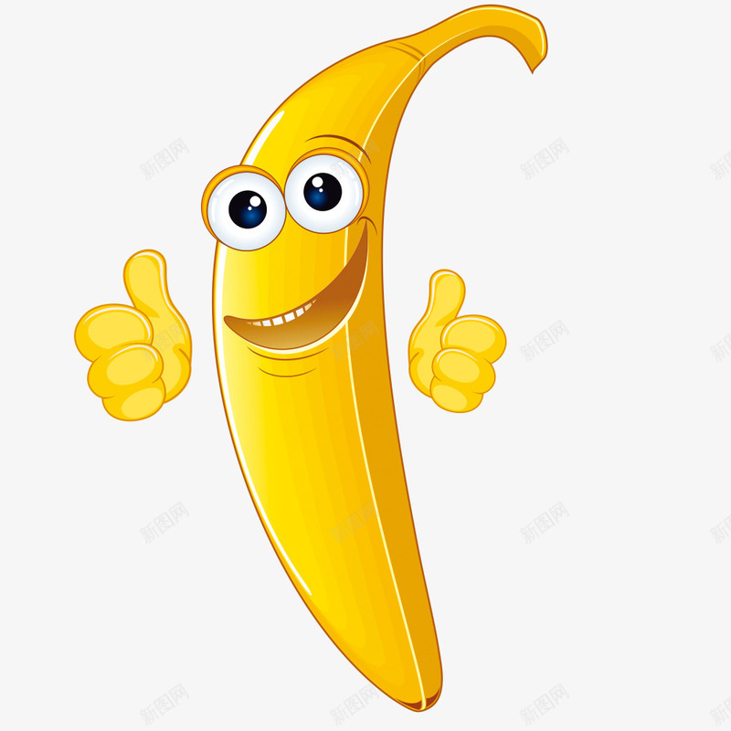 黄色卡通香蕉png免抠素材_新图网 https://ixintu.com 卡通 童趣 装饰图案 香蕉 黄色