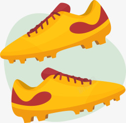足球比赛钉子鞋卡通手绘黄色钉子鞋案矢量图图标高清图片