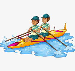 划船比赛卡通图案素材
