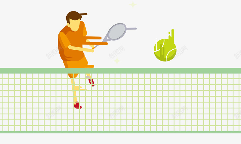 卡通网球运动psd免抠素材_新图网 https://ixintu.com 卡通网球运动员 打球 比赛 球赛 网球 网球比赛 运动 锻炼