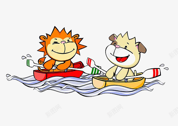 动物们划船比赛png免抠素材_新图网 https://ixintu.com 划船 动物 卡通 比赛