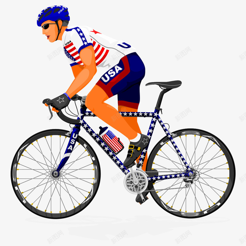 手绘人物插画自行车比赛运动员png免抠素材_新图网 https://ixintu.com 人物插图 手绘 插画 比赛 自行车 运动员