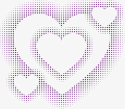 紫色波点浮雕爱心矢量图素材