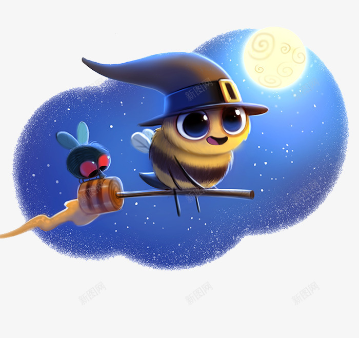 小蜜蜂png免抠素材_新图网 https://ixintu.com 卡通小蜜蜂 可爱的蜜蜂 夜空 插画蜜蜂 蜂蜜 蜜蜂 黄色