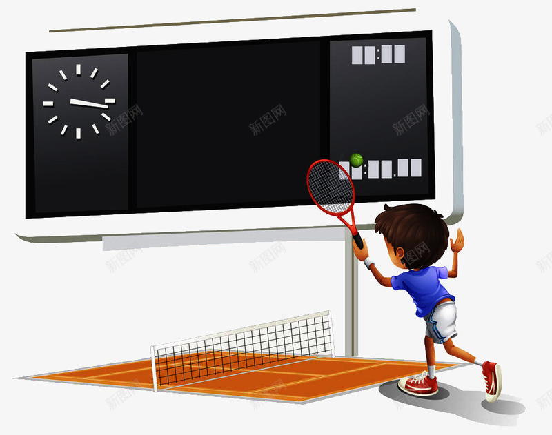 卡通运动记分板png免抠素材_新图网 https://ixintu.com 卡通记分板 显示竞技成绩 羽毛球 羽毛球比赛记分 记分板 运动