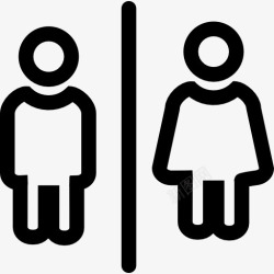 浴室男女浴室男女轮廓标志图标高清图片