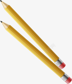 手绘黄色铅笔矢量图素材