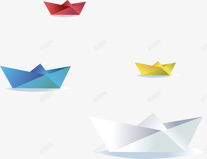 彩色折纸船png免抠素材_新图网 https://ixintu.com 彩色折纸船 彩色折纸船矢量图 矢量彩色折纸船 矢量纸船