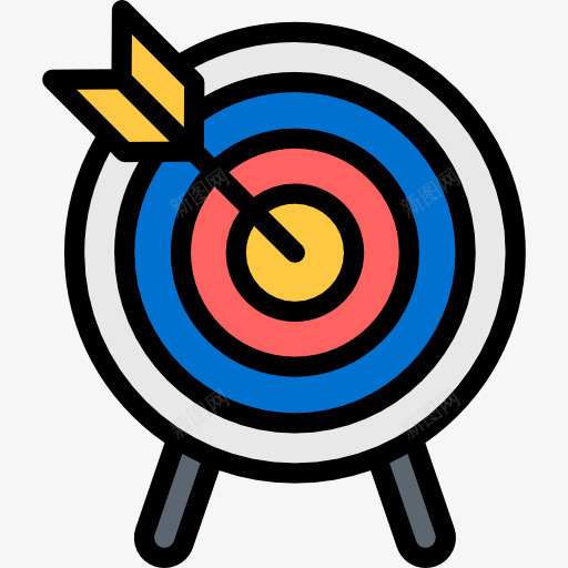 射箭图标png_新图网 https://ixintu.com 体育 体育比赛 射箭 弓箭手 武器 目标 目的 箭