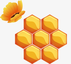 蜂蜜杯手绘蜂巢插画矢量图高清图片