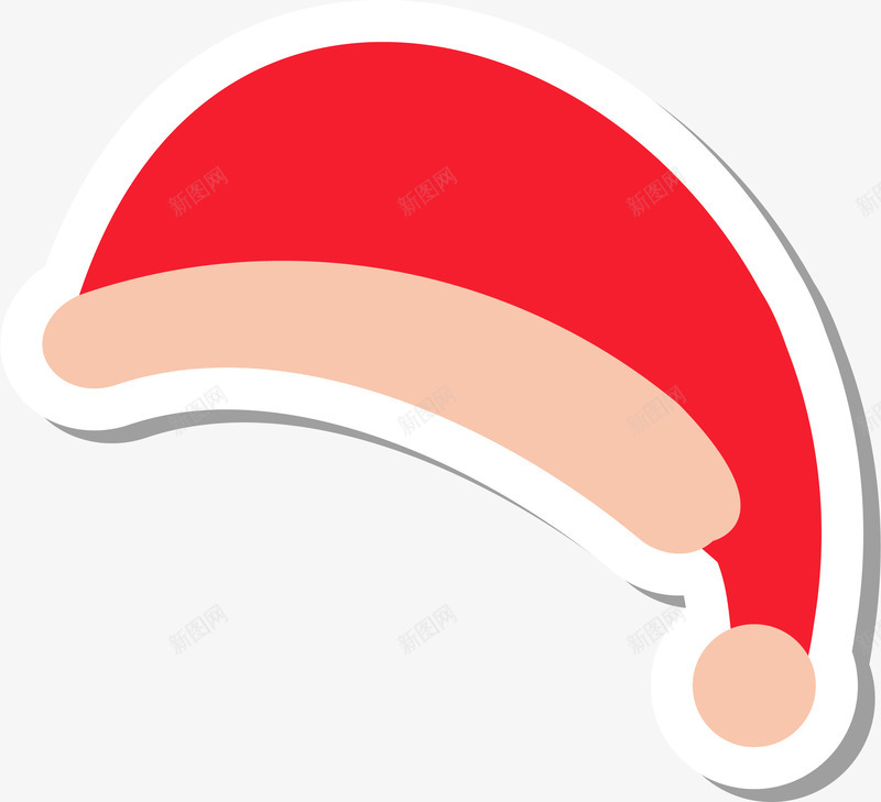 圣诞节红色可爱装饰圣诞帽贴纸png免抠素材_新图网 https://ixintu.com 卡通图案 圣诞帽 圣诞节 简约 红色 节日