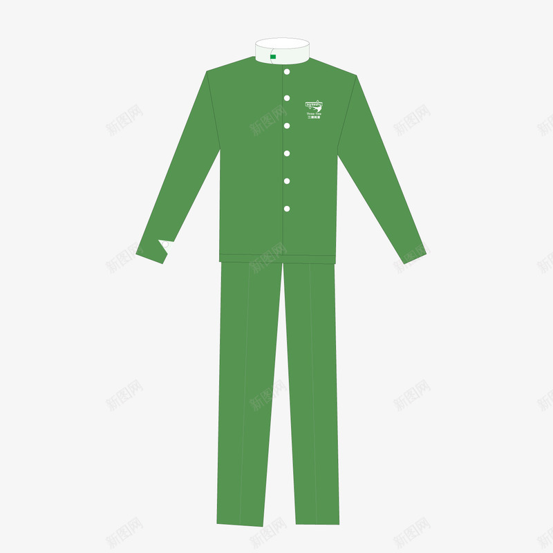 绿色质感服务员服装png免抠素材_新图网 https://ixintu.com 服务员 服装 绿色 质感