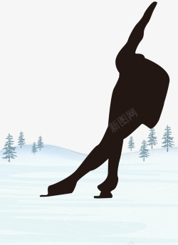 滑雪男人冰雪游矢量图素材
