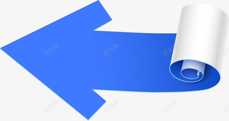 蓝色箭头贴纸png免抠素材_新图网 https://ixintu.com 卷纸标志 标志 标签 简约箭头 蓝色贴纸 装饰图案