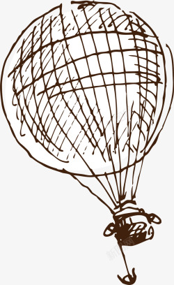 线稿热气球矢量图素材