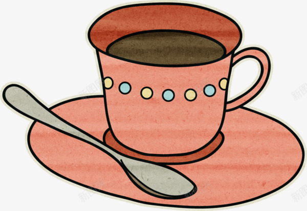 卡通一杯咖啡贴纸图案png免抠素材_新图网 https://ixintu.com 卡通咖啡图案 咖啡卡通 咖啡图案