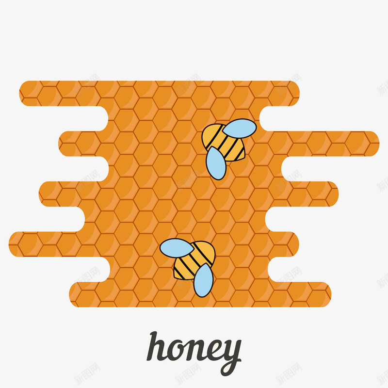 蜂蜜上的蜜蜂png免抠素材_新图网 https://ixintu.com 免费素材 卡通 蜂蜜 蜜蜂