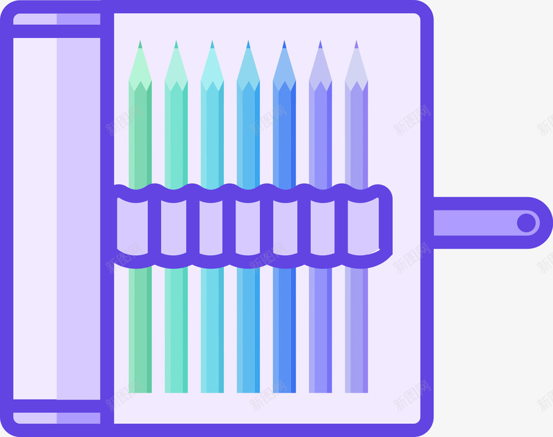 紫色手绘圆角画室工具元素矢量图图标eps_新图网 https://ixintu.com 卡通图标 商务 圆角 手绘 文具 画室 笔袋 紫色 铅笔 矢量图