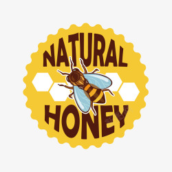 蜂蜜标贴蜂窝图案标贴矢量图高清图片