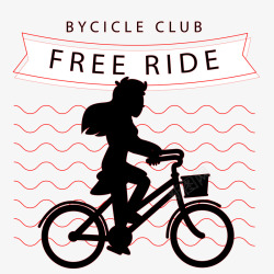 复古自行车俱乐部标签矢量图素材