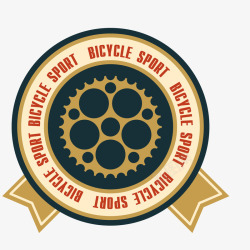 圆形的自行车徽章矢量图素材