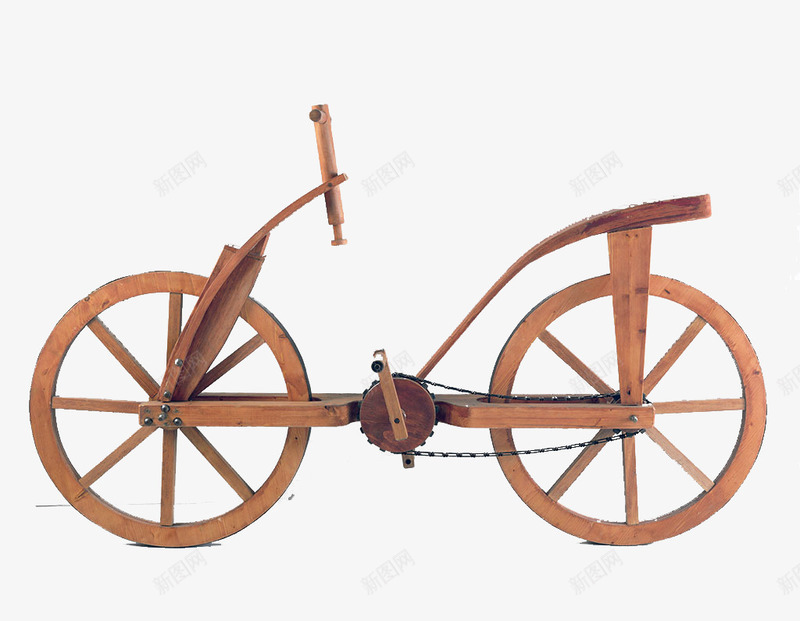 木制自行车png免抠素材_新图网 https://ixintu.com 木制的 木头 木轮 自行车