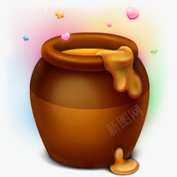 溢出蜂蜜的土陶罐png免抠素材_新图网 https://ixintu.com 溢出 蜂蜜 陶罐