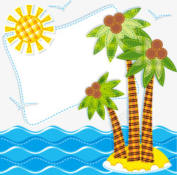 海边旅游纸贴画卡通海边旅游纸贴画矢量图高清图片