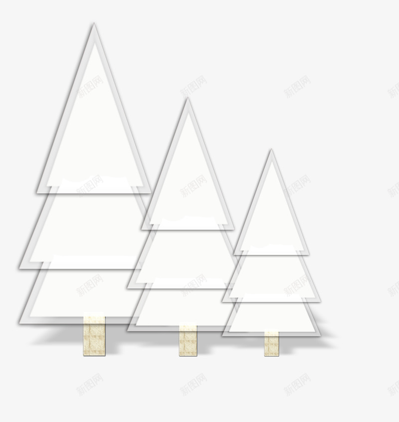 白色圣诞树png免抠素材_新图网 https://ixintu.com 剪贴纸 圣诞元素 圣诞树 树 贴画