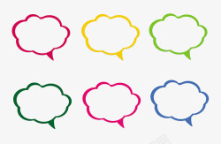 多种边框彩色多种颜色气泡边框对话框高清图片