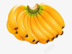 一大把一大把黄色的香蕉高清图片