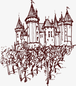 城堡庄园手绘城堡高清图片