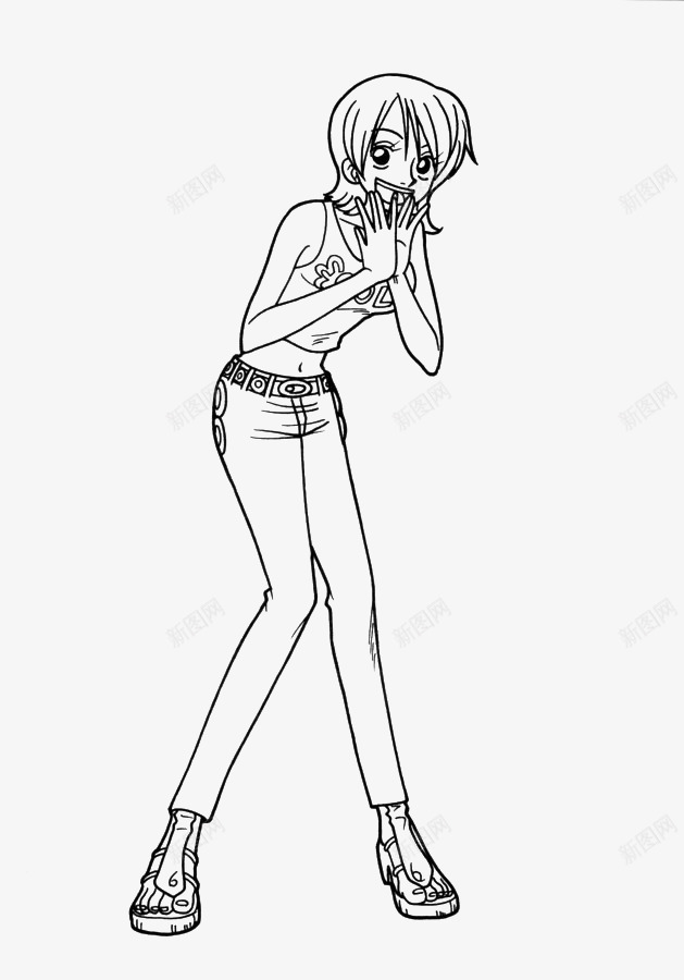 卡通手绘线稿png免抠素材_新图网 https://ixintu.com 卡通 卡通人物 卡通形象 手绘 手绘线稿 线稿