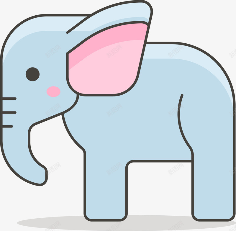 可爱卡通大象png免抠素材_新图网 https://ixintu.com 动物 卡通儿童 可爱 大象 矢量图案 装饰 贴纸